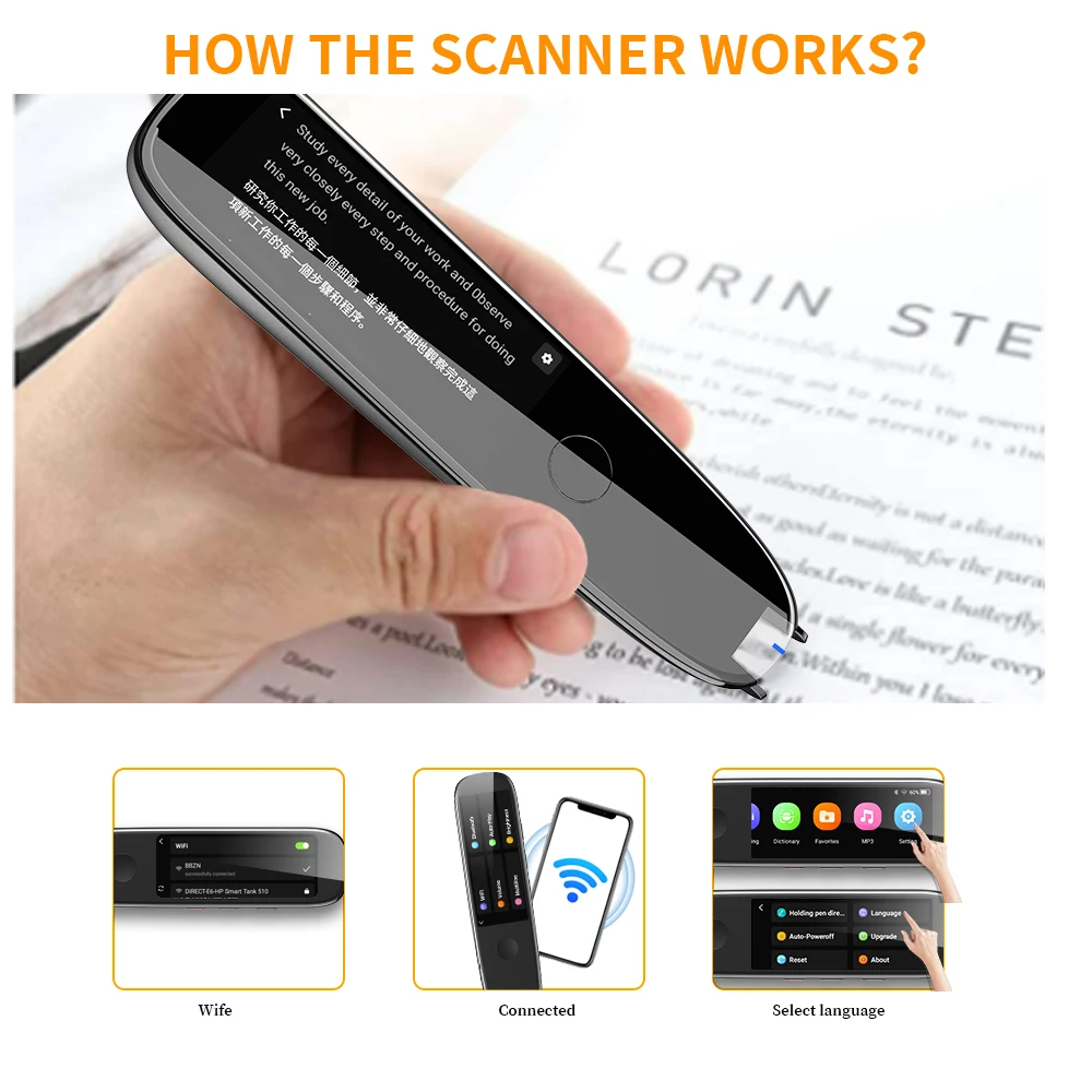 Scan Reader Pen X2/X3 Translatorand Reading Pen for Dyslexia Autism Smart Voice Scan Translator Pen 112 languages translation