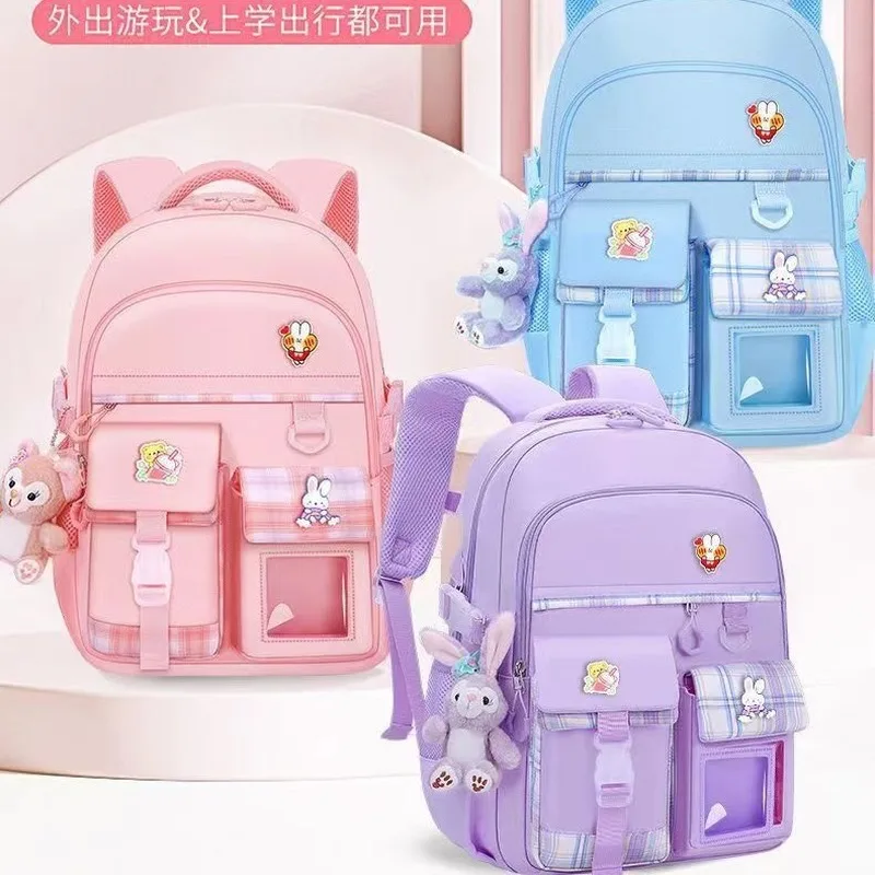 

New Girls' Backpack Lightweight Children'S Spine Protection Reduced Burden Dispersed Pressure With Chest Buckle School Bag Gift