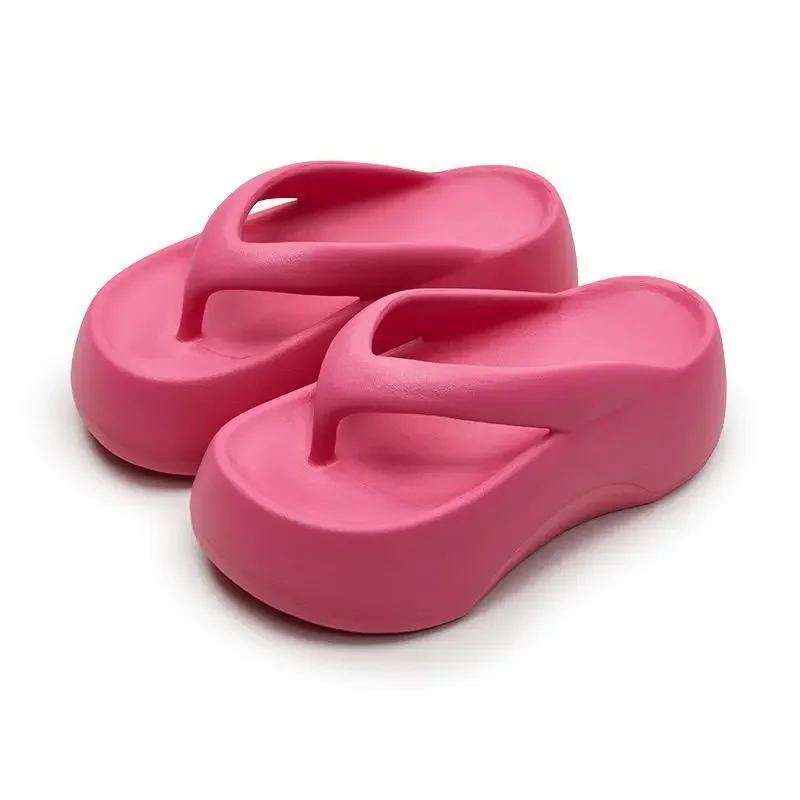 7cm Thick Soles Raised Height Touching Character Slippers For Women To Wear Outdoors 2025 Summer Indoor Home Beach Slippers