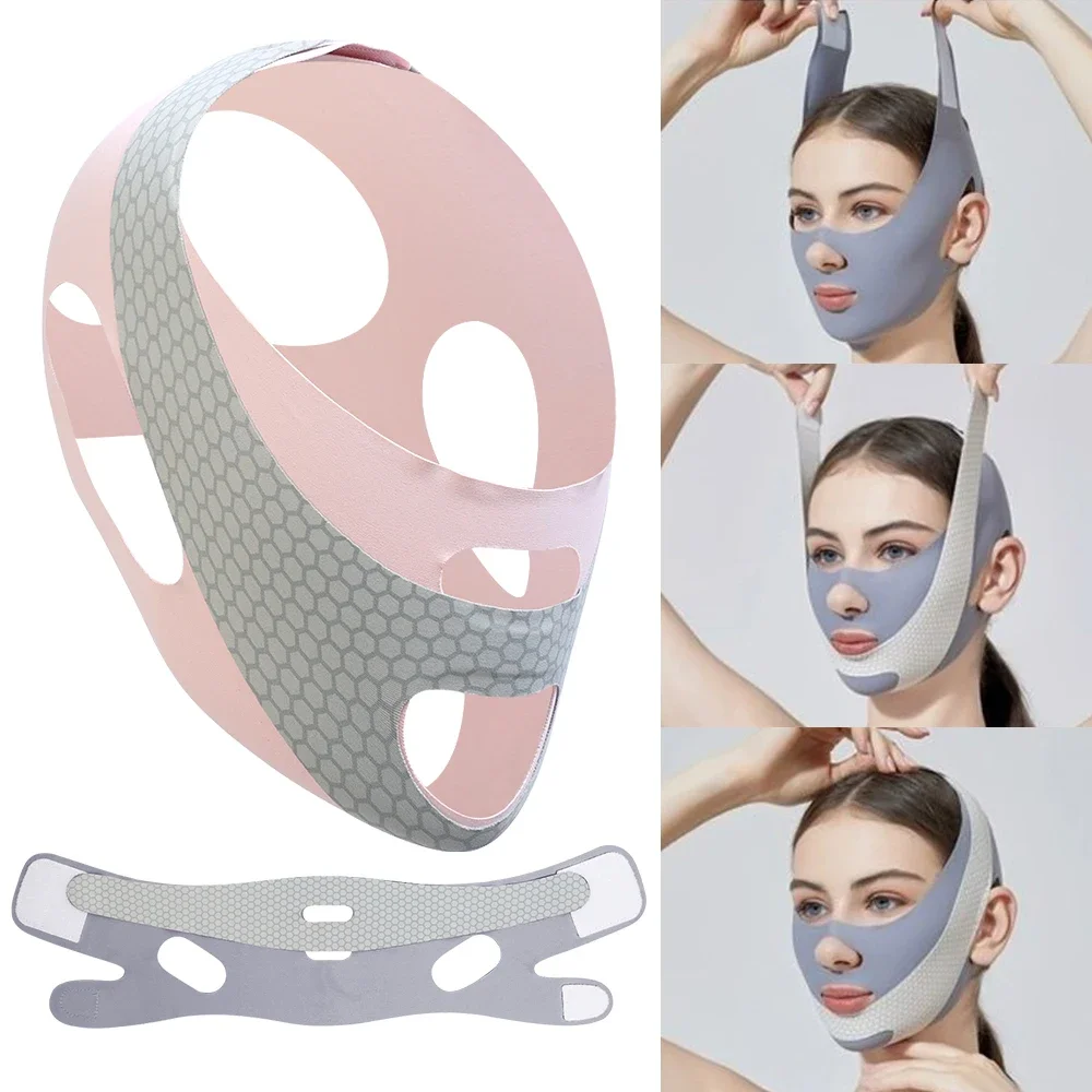 

Многоразовый бандаж для похудения лица V Line Face Shaper Женский пояс для подтяжки подбородка и щек Массажный ремень для лица Уход за кожей лица Красота Инструменты