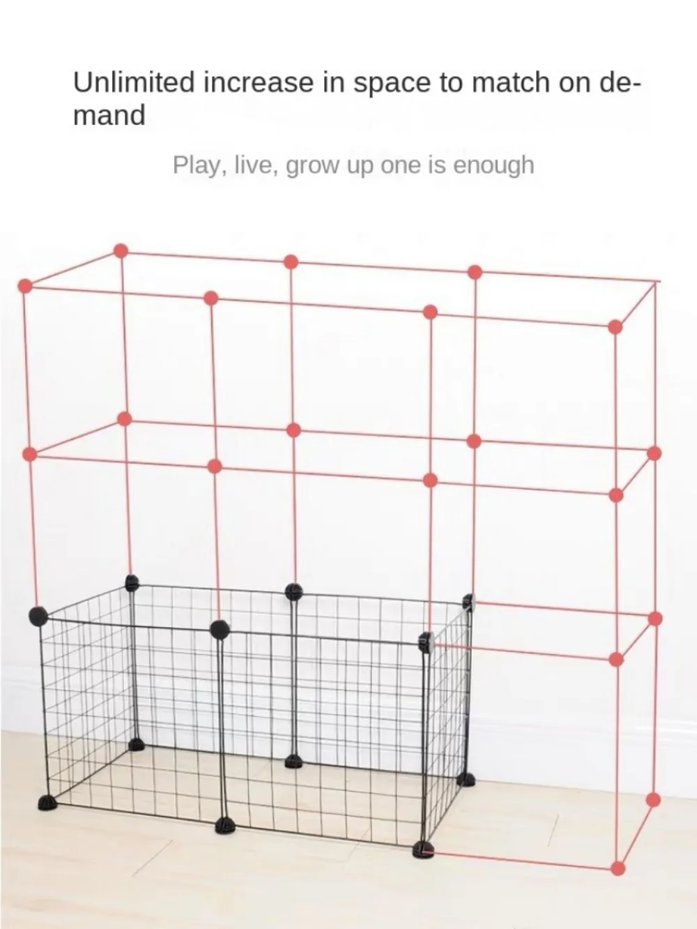 Tragbarer DIY Katzenkäfig, abnehmbarer Drahtgitterzaun für drinnen und draußen, faltbar, mit mehreren Türen und Fenstern, großes Haus, große Katzenvilla – Detail 6