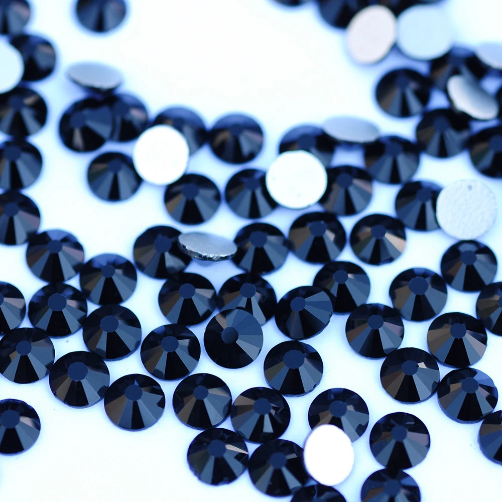 YANRUO 2058NoHF Black Rhinestones Non Hotfix Strass Crystal Glue Flatback Rhinestone Stones For Nail Art Rhinestones