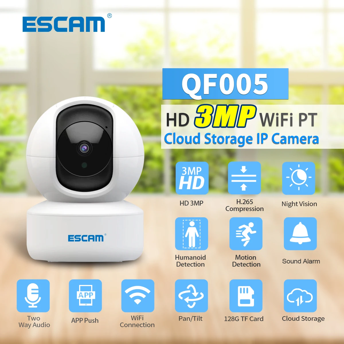 escam qf005 icsee app 3mp 1296p camera dome ip ptz sem fio ai deteccao de movimento humanoide seguranca em casa cctv monitor do bebe 01