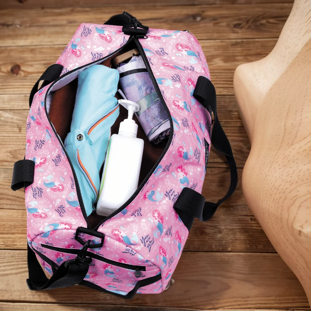 Sac de sport imprimé sirène pour filles, petit sac de sport, sac fourre-tout de voyage de week-end de nuit