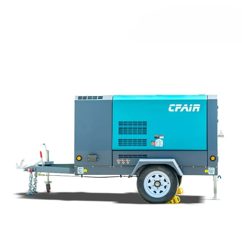 Portable Diesel Engine Screw Air Compressor | 8 M/Min 275CFM 8.5 Bar Oil-Lubricated for Construction