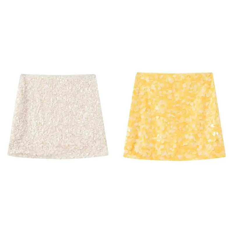 

Faionable ort f-length Skirt for Women Beaded Decoration Cross-border Autumn Wind Women's Skirt Sli F8257F