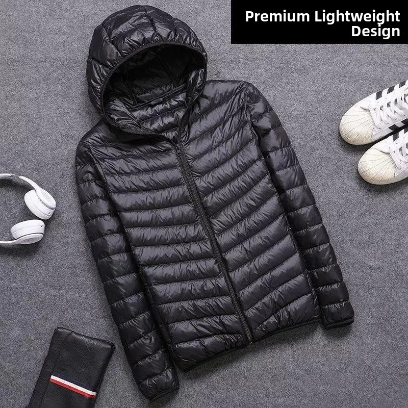 

Faionable Легкий пуховый хлопковый джерт для мужчин с воротником-стойкой, повседневный свитер с капюшоном для молодежи и взрослых среднего возраста