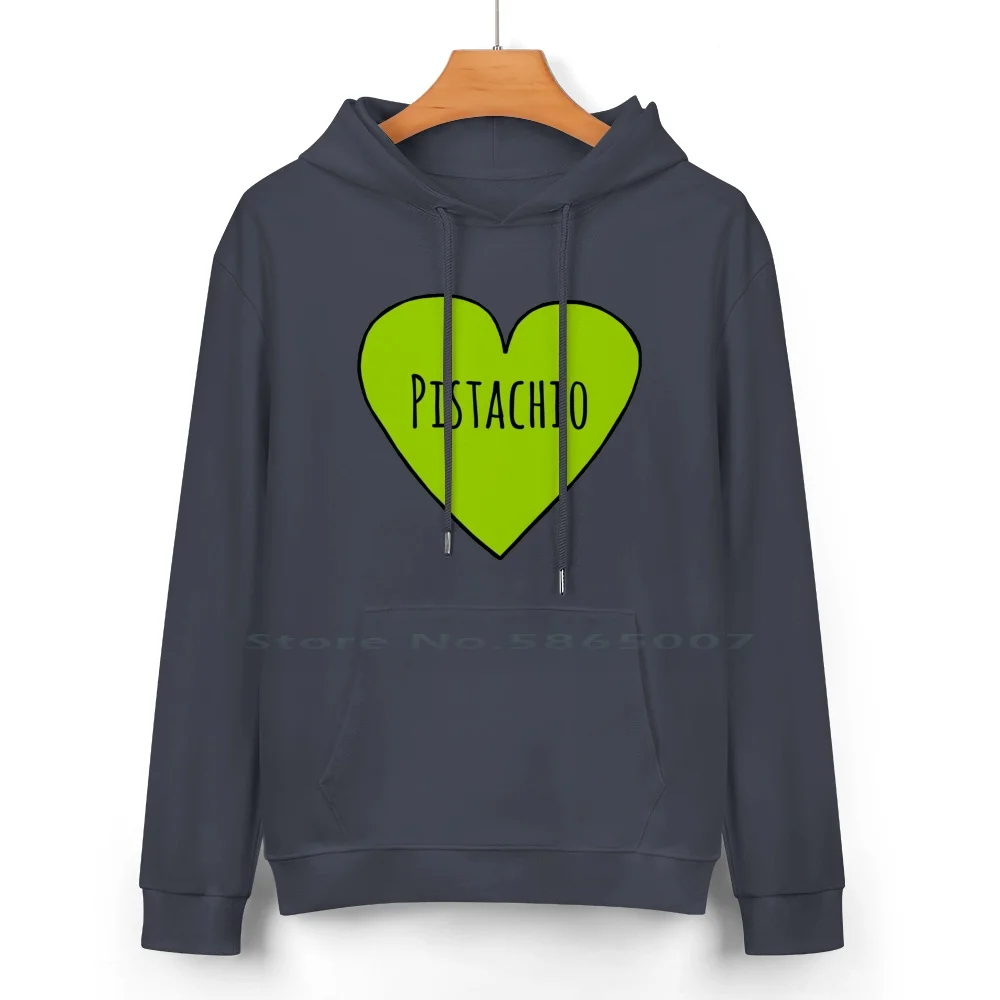 I Love Pistachio Sassy And Cute Pink Heart Shape Sketch Pistachio Lover Valentine Gift Pure Cotton Hoodie Sweater 24 Colors