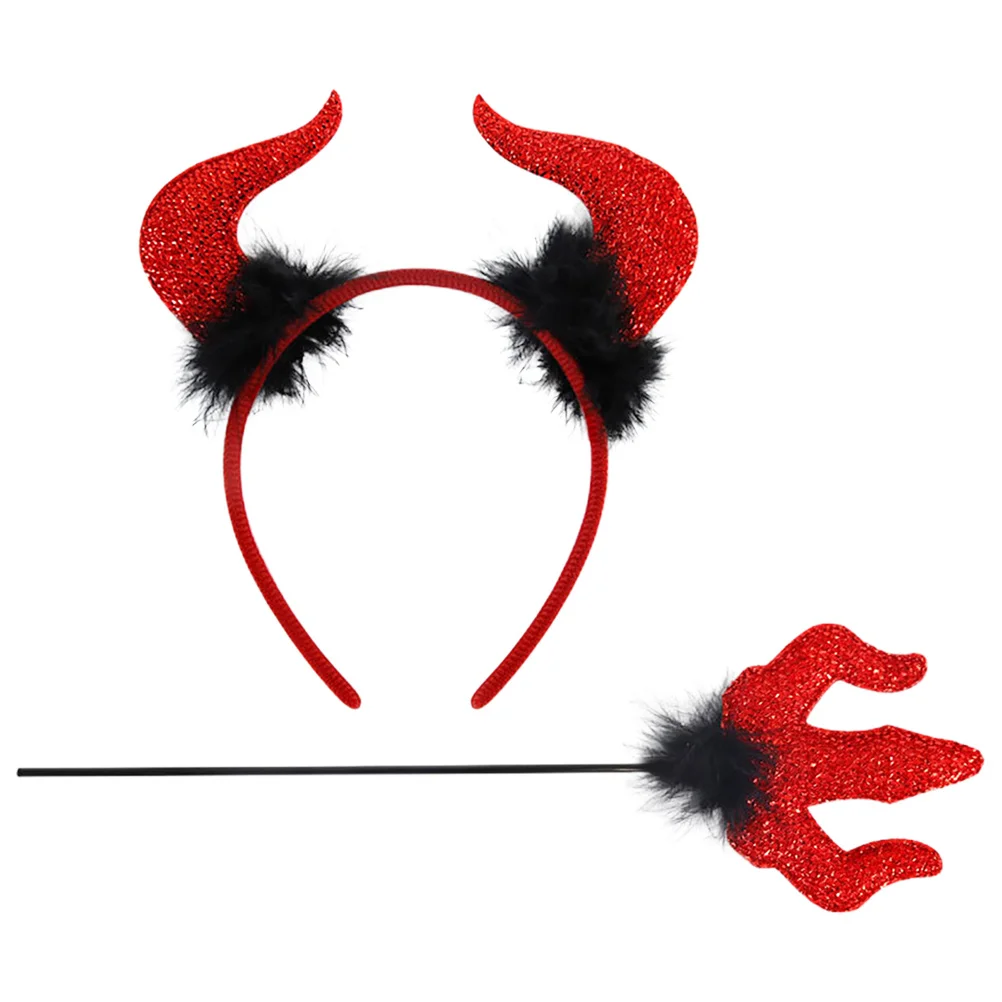 Zestaw Akcesoriów Diabła Miękki Wytrzymały Strój Diabła na Halloween Karnawał Przebranie Prezent dla Dzieci Dorosłych Kobiet Rogi Diabła