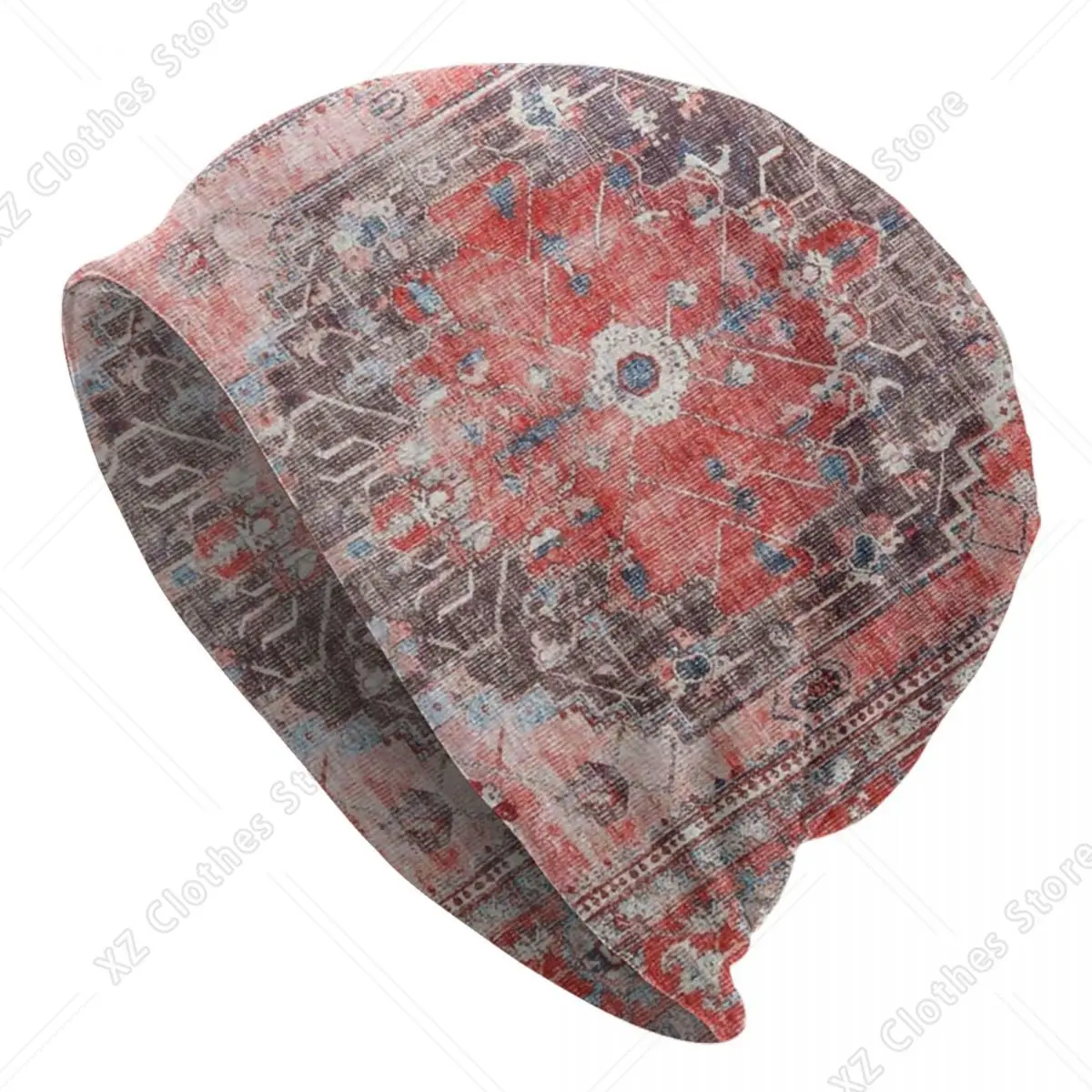 Custom Oriental Moroccan Style Artwork Skullies Beanies Caps Knitted Hat Adult Antique Bohemian Bonnet Hats Outdoor Ski Cap