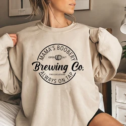 Brewing Co Sweatshirts Funny Breast Feeding Crewneck Sweater Mama's Boobery Pullover New Mom Tee Mother's Day Sweatshirt Hoodie