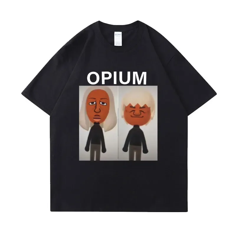 OPIUM Ken Carson Destroy Lonely T-Shirt Funny Wii Characters Meme Graphic T Shirts Men Cartoon Print T-shirt Male Oversized Tops