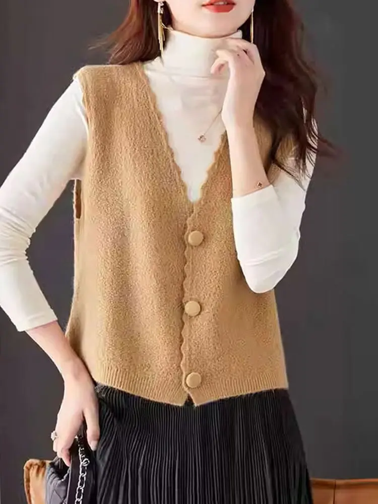 

Early Autumn V-Ne Knitted Cardigan Pure Color Casual Faion Top Layering Commute Sle Women's Regular Fit Soft Fabric