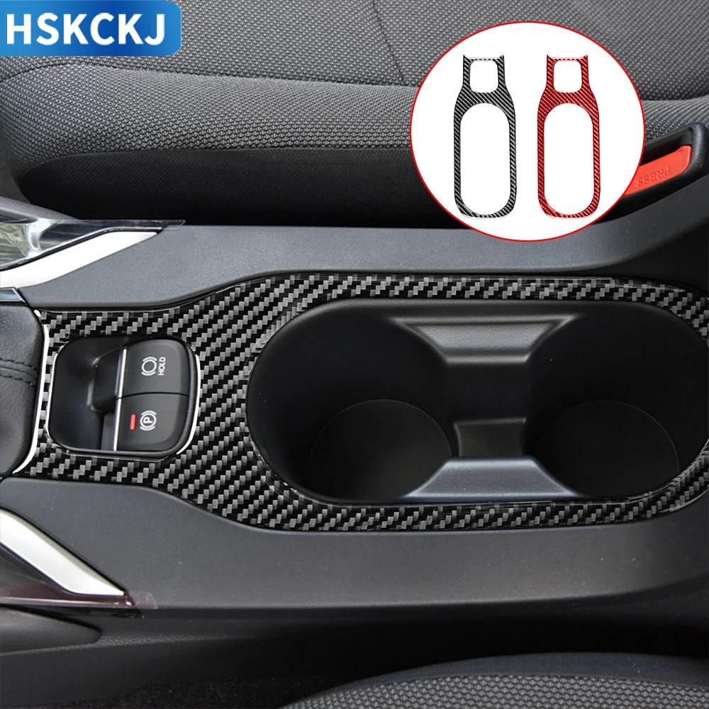 

For Toyota Corolla 2019-2022 Accessories Real Soft Carbon Fiber Car Interior Center Control Gear Water Cup Cover Trim Sticker