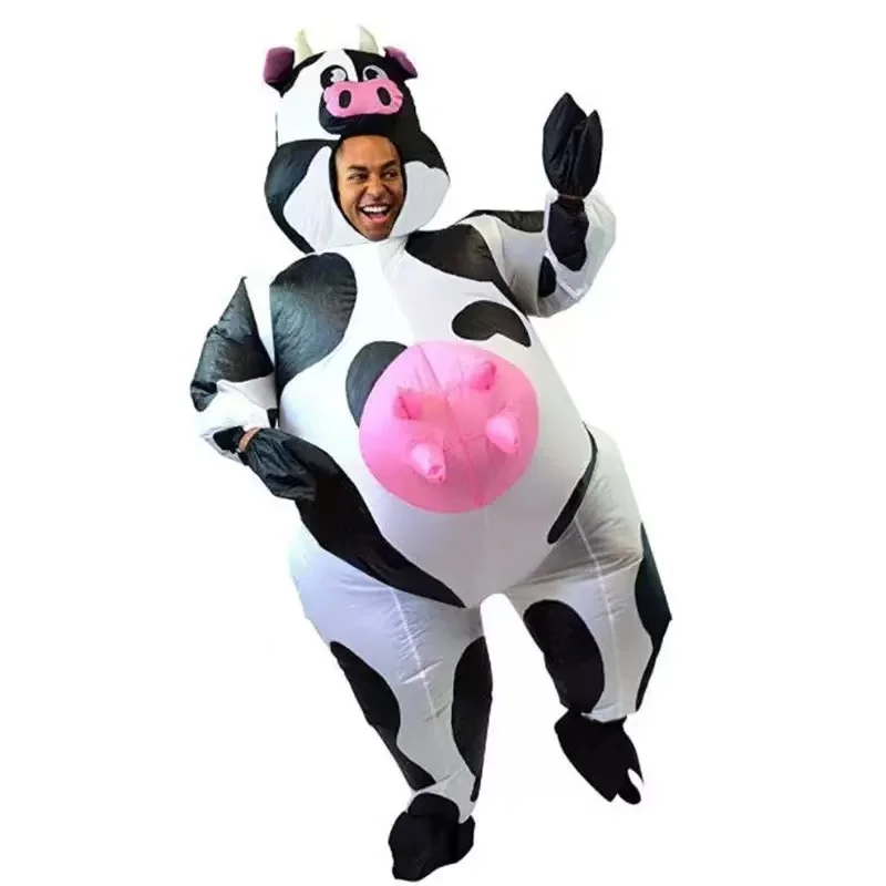 

Halloween Cow Inflatable Costume Adult Kids Funny Animal Dress up Air Blow Jumpsuit Party Festival Atmosphere Clothes Men Boy