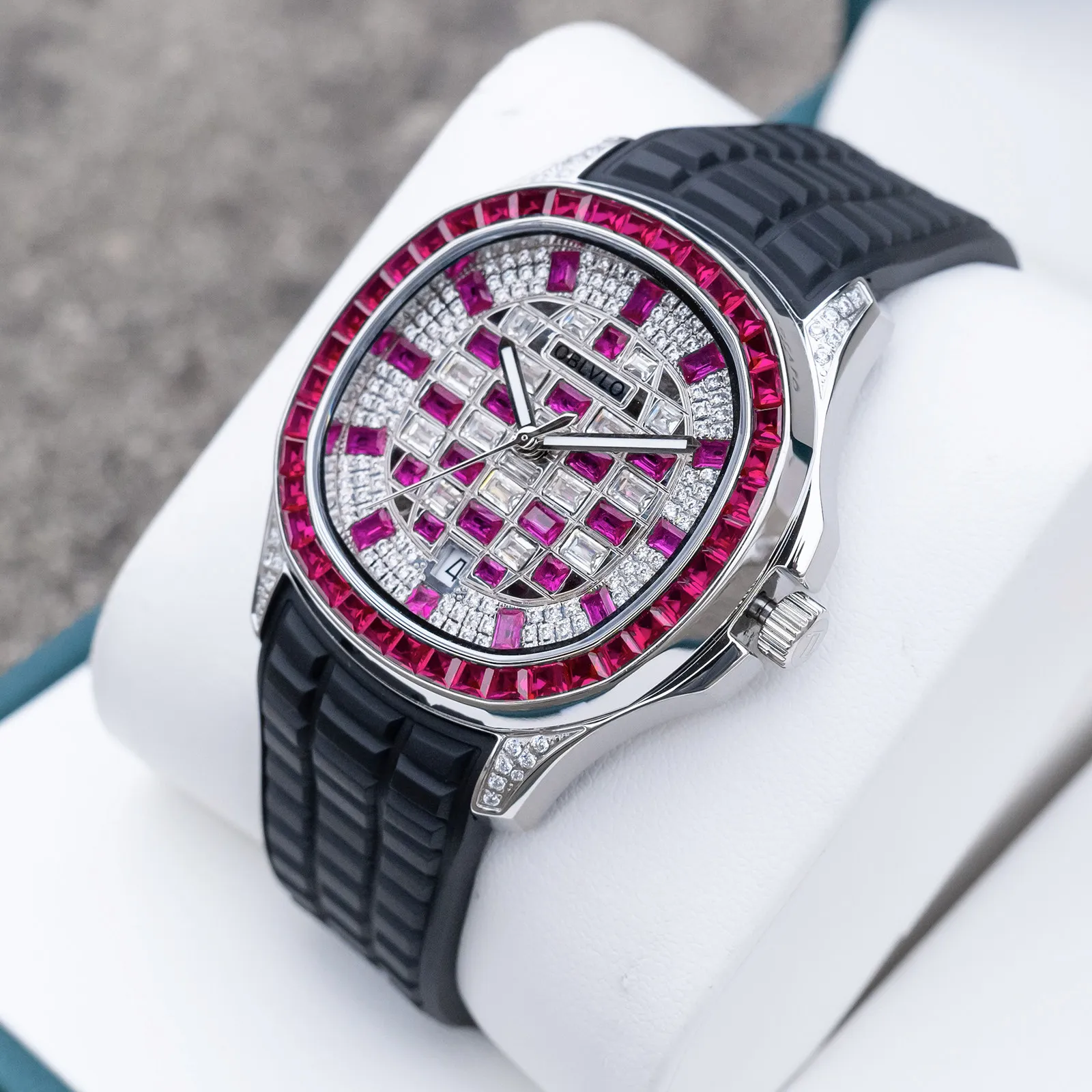 

Мужские автоматические часы OBLVLO, роскошные квадратные механические наручные часы 40 мм, водонепроницаемые 5ATM, с сапфировым стеклом, светящиеся, Miyota 8215