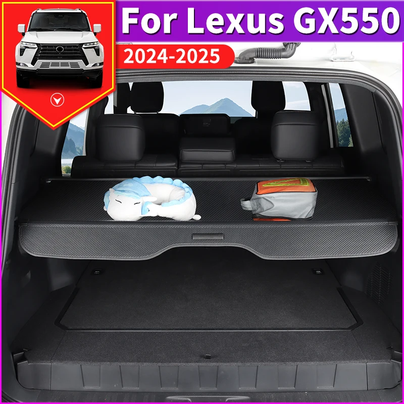 For Lexus GX550 2024 2025 Trunk Cargo Cover Curtain Retractable Partition Baffle Plate Storage Accessories gx550 Interior Tuning