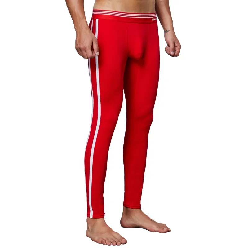 Thermal Underwear Mens Long Johns Striped Mens Leggings Hombre Warm Long Underpants Male Sport Thermal Pants Ropa Termica Hombre