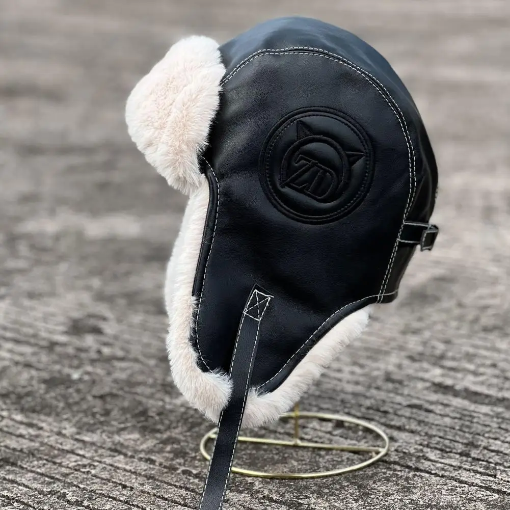 Men Winter Caps Ear Protectors Hats Faux Fur Bomber Hat Women\'s Aviator Bomber Trapper Hat Earflap Waterproof Ski Hat