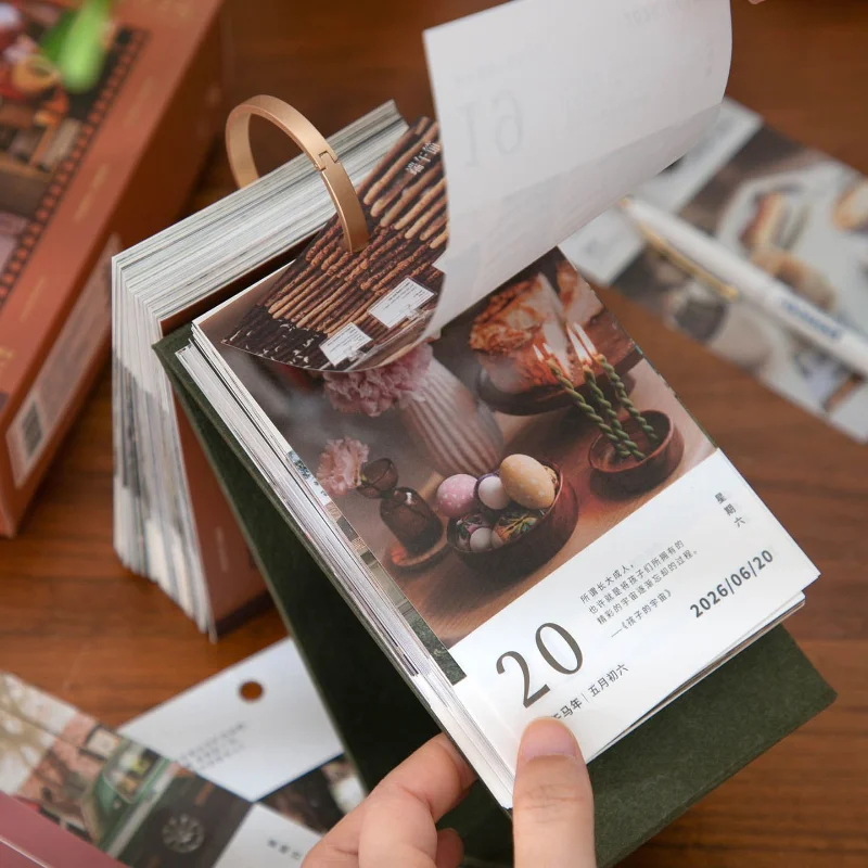 2026 Calendar New Light and Shadow Prelude Desk Calendar Literary Retro Creative Desktop Ornaments Notepad