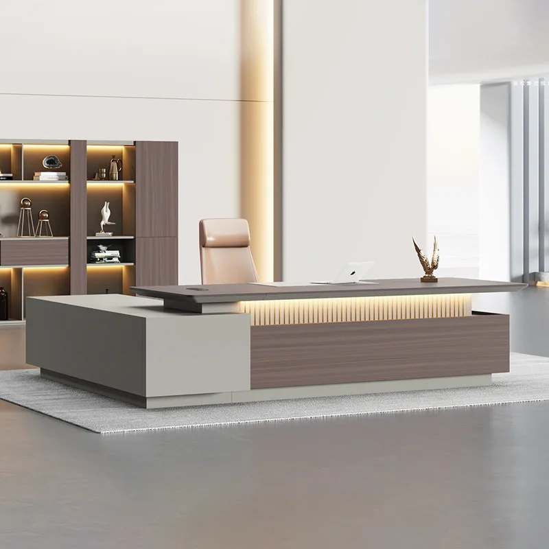 

Collection series big class desk president table, high-end light luxury board boss table creative supervisor desk