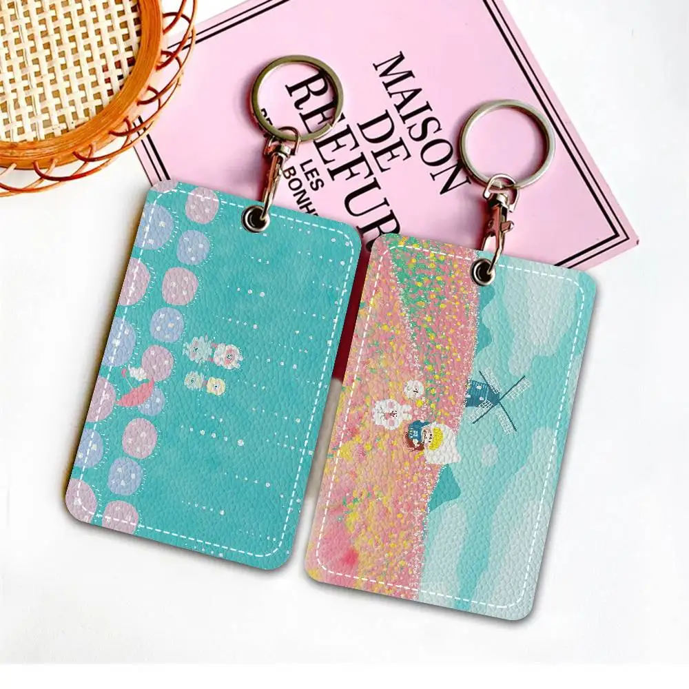 

K-Kanaheis Cute Style PU Access Card Holder With Keychain - Executive Protection For Bank Card,Subway, Bus Card Case