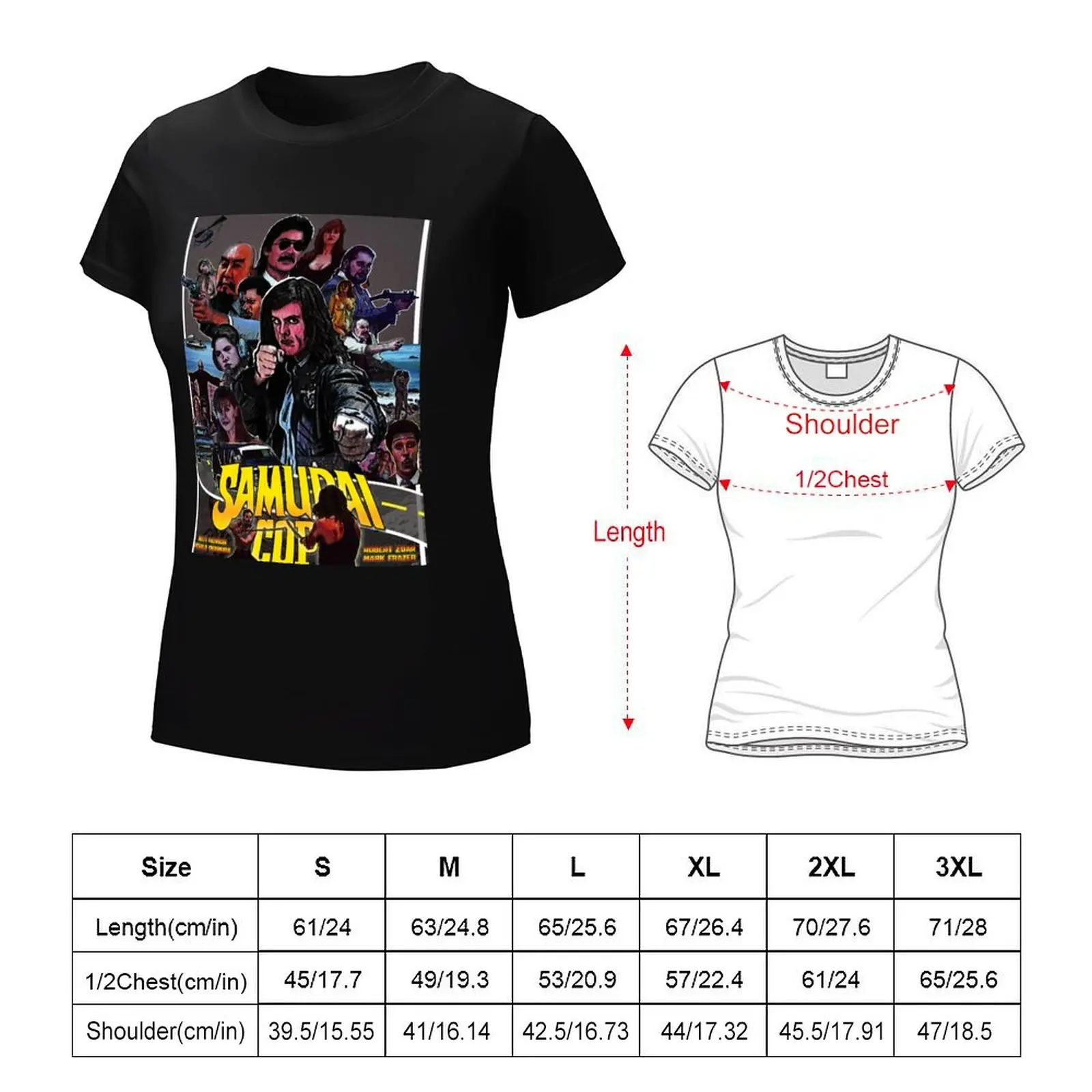 Samurai Cop T-Shirt Plus Size Tops Hippie Kleding Zomer Kleding Schattige Zwarte T-Shirts Voor Vrouwen