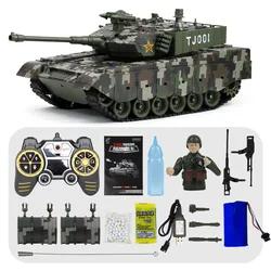 Smoking RC Tank Shoot Bullet Infrared Remote Control Tank Toy Tiger Military Model Vibrating Recoil With Sound LED Boy Gift