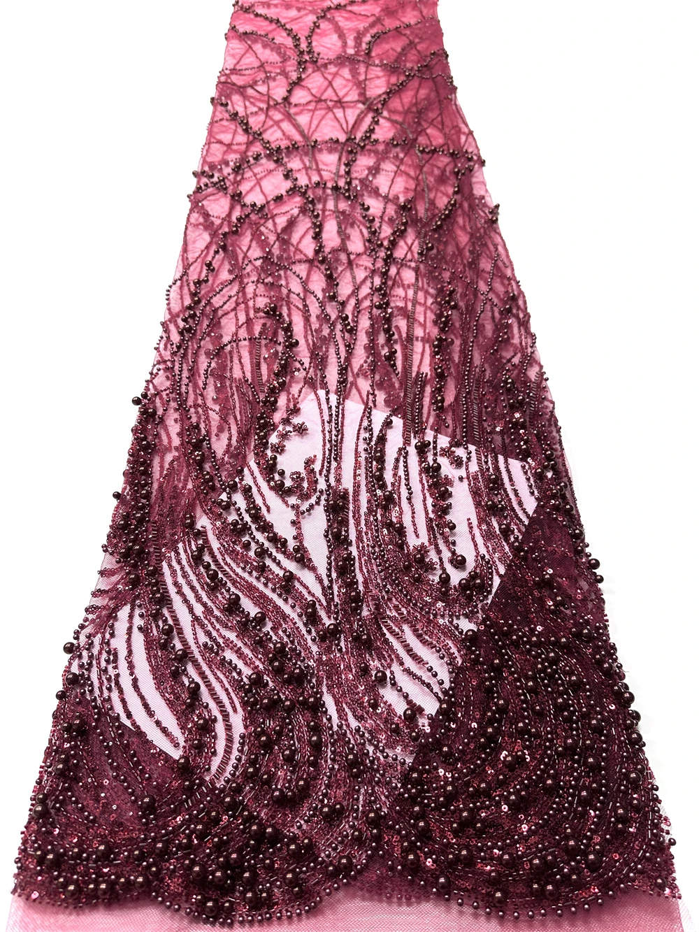 African Lace Fabric 2026 Sequins Beaded Embroidery Groom Nigerian Bridal High Quality French Tulle Lace Fabric For Wedding Dress