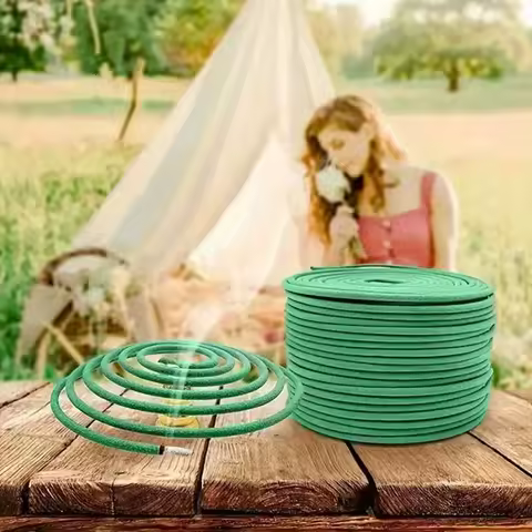 Natural Lemongrass Scent 40pcs Citronella Incense Coils with Holder - Outdoor, Poolside, Patio, Porch, Deck, Camping &amp; Hiking Us