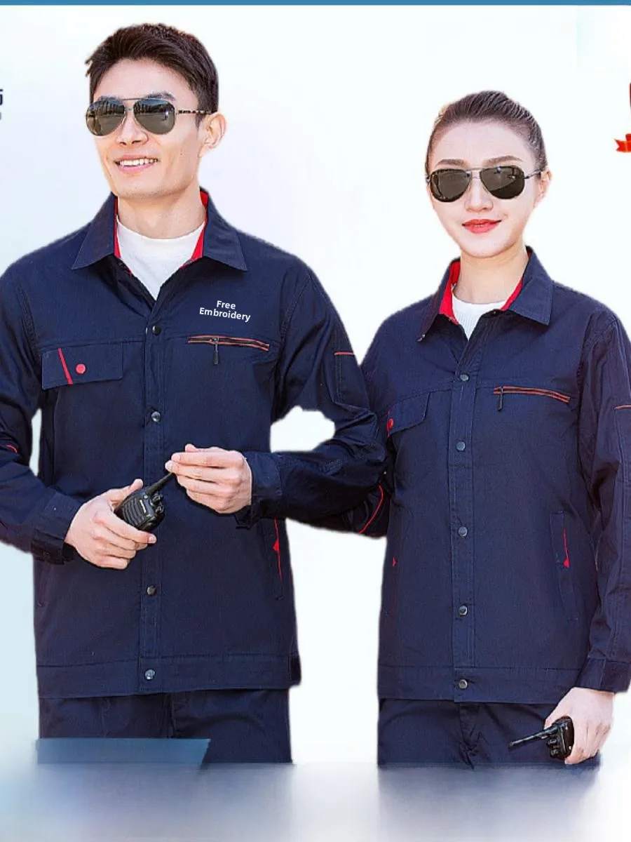 

Летний рабочий костюм из чистого хлопка с длинными рукавами, тонкий, для сварки, авторемонта, защитная спецодежда, инженерная рабочая одежда