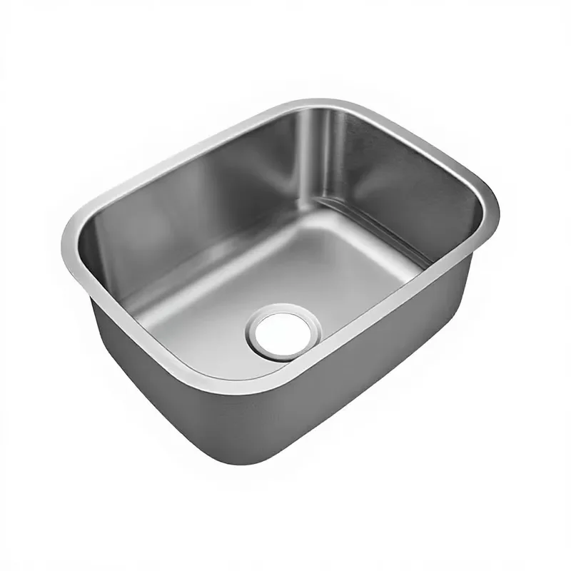 304 Stainless Steel Single Bowl Rectangular Kitchen Sink Brushed Finish Integrated Stretch Molding 59x45cm Dishwashing Basin