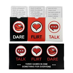 3 in 1 Talk Flirt Dare Couple Romantic Conversation Daring Adventure Game Cards