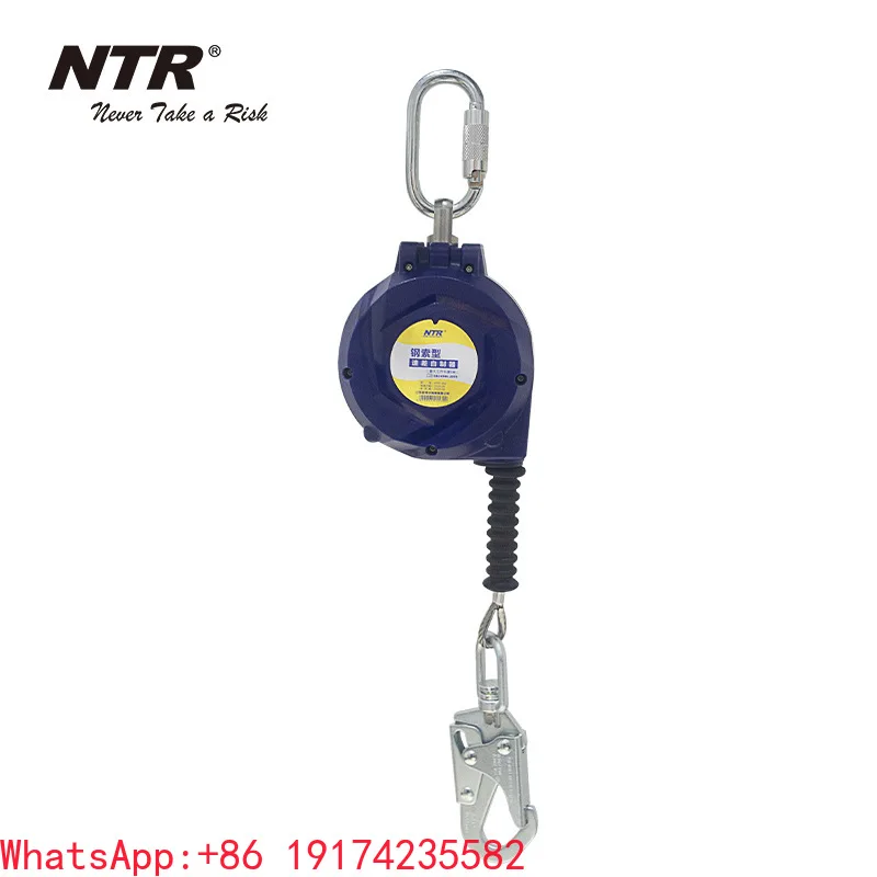 Double Lock Anti-Fall Device High Altitude Slow Speed Descender for Climbing Steel Wire Rope Fall Protection Rescue Tool