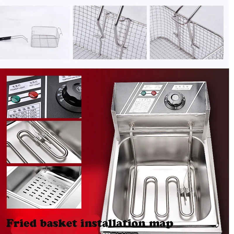 

Stainless Steel French Fries Freidora Commercial Electric Fryer Double Tanks Deep Fryer with Baskets Frying Cooker
