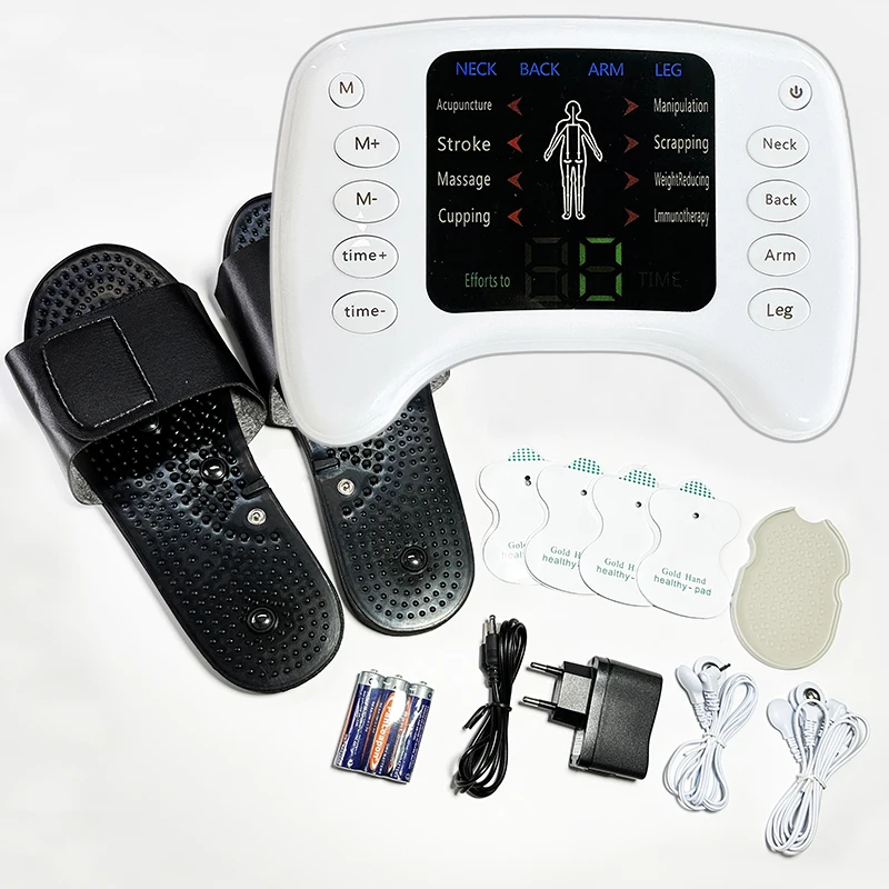 

Channel Nerve Tens Unit Ems Physical Therapeutic Low Frequency Massager Electric Pulse pain Relief Tens Machine with shoe