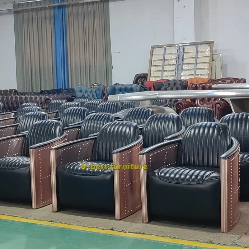 

U-best винтажное классическое кожаное кресло-авиатор для гостиной, сигарные шезлонги, виски-клубы, мебель KTV и ретро-сиденья