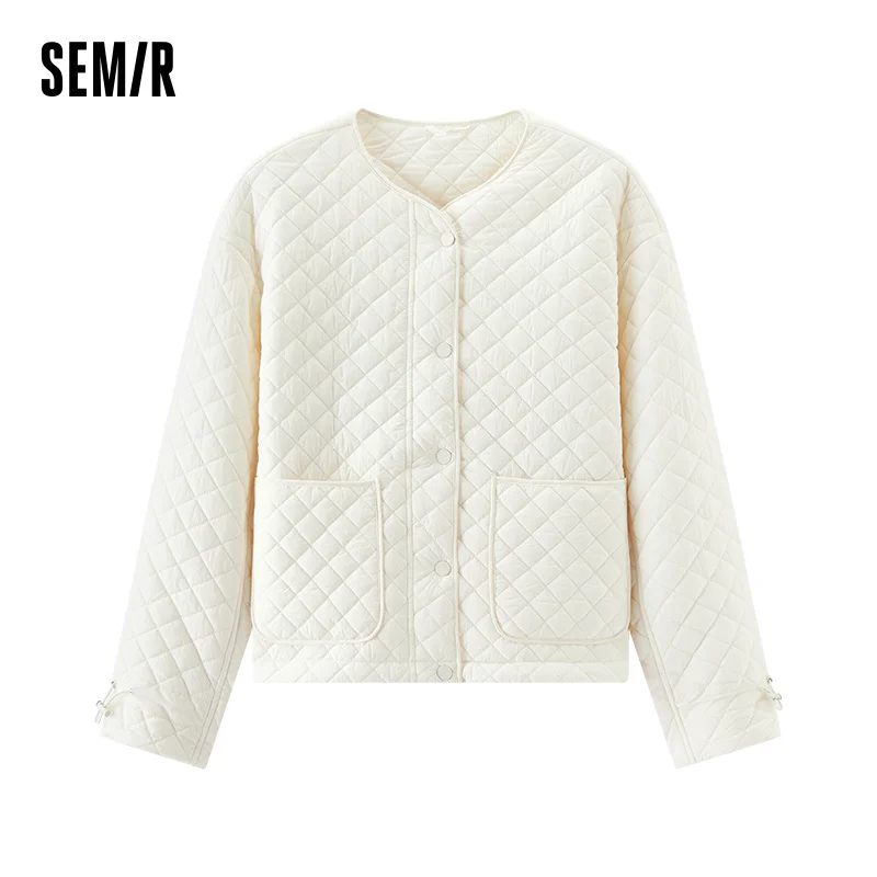 Semir معاطف النساء مبطن محكم الماس الطبقة الداخلية فضفاضة عادية 2025 الشتاء الرباط سترات قطنية خفيفة الوزن للمرأة