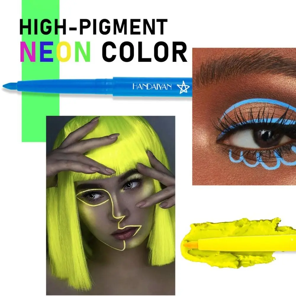 Körper kunst UV Eyeliner Kosmetik wasserdicht matt fluor zieren den Eyeliner Gel Stift Zeichenstift schnell trocknen Gesichts bemalung Stift Party