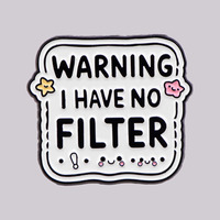 WARNING Sign Enamel Pin Quotes Brooch Pines Lapel Pins Badge on Backpack Clothing Accessories Fashion Jewelry Friends Gifts