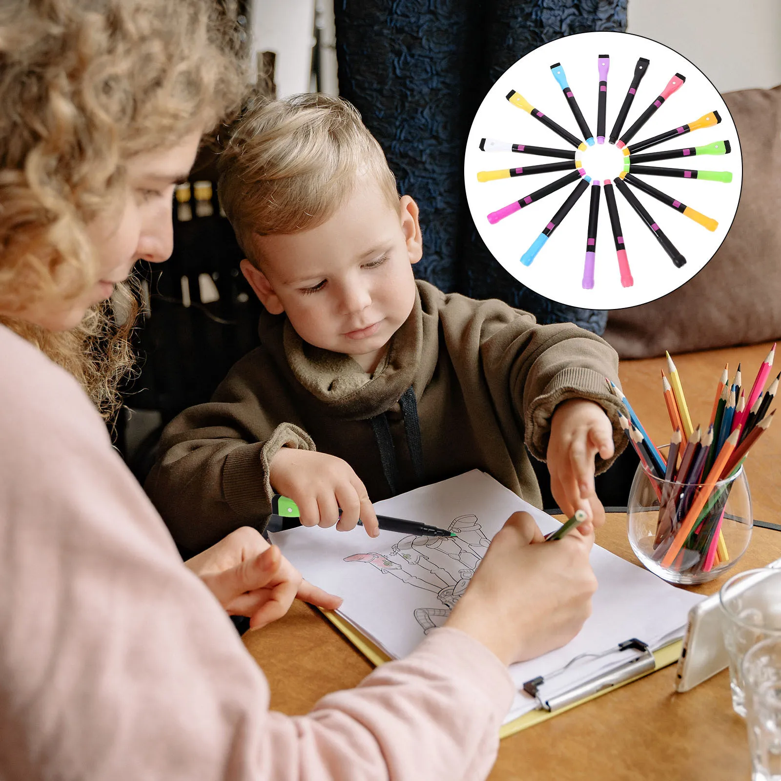 

16Pcs LED Light Board Pen Liquid Chalk Markers Erasable Waterproof for Blackboard Glass Window School Office Supplies