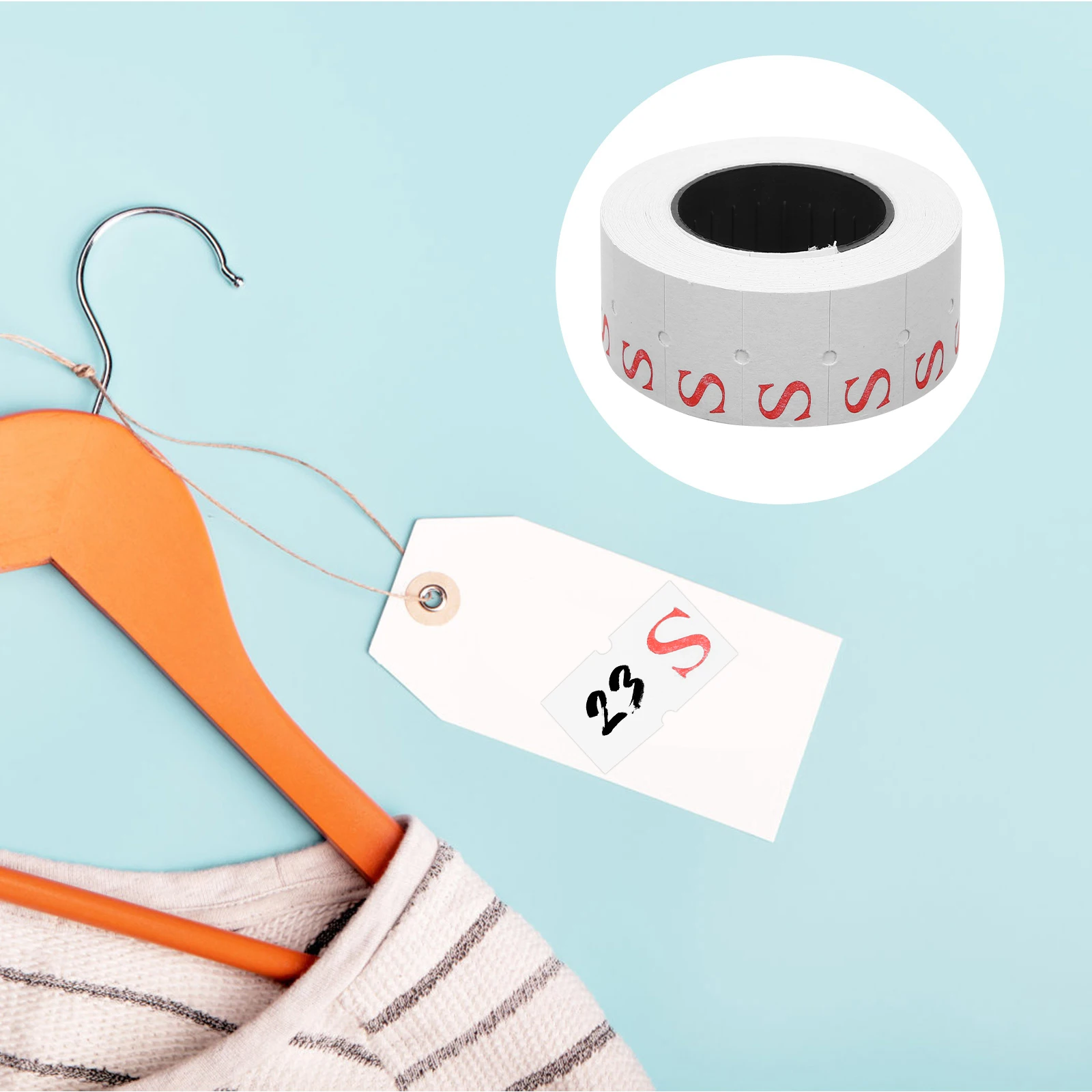 

10 Rolls Self-Adhesive Clothing Size Stickers Bright Color T-Shirts Pants Retail Store Use S Sizes Clothes Tags Sticker