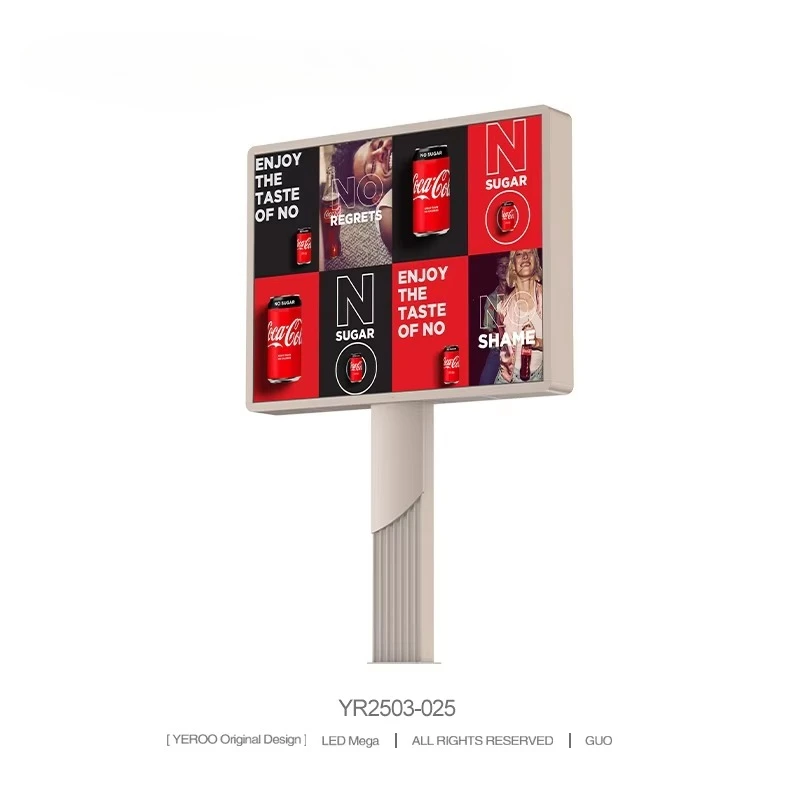 City Light Outdoor LED Billboard Steel Structure P5/P8/P10 Displays IP54 Weatherproof Ground Mounted Customizable Resolution