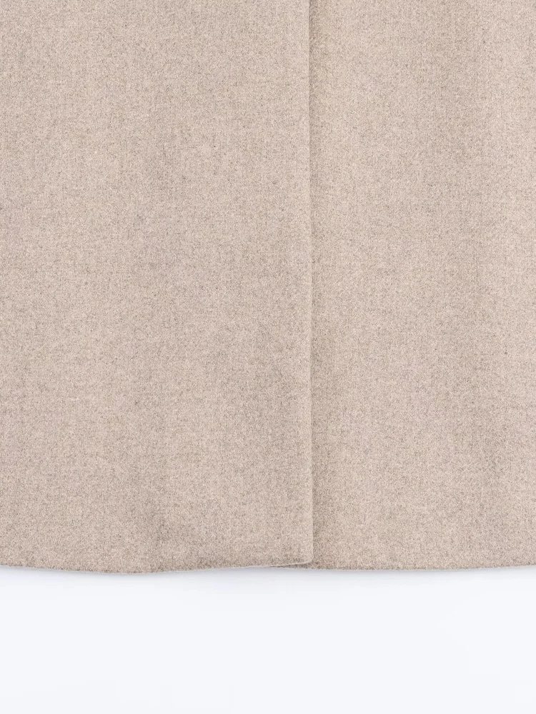 European and American style 2025 winter new arrivals women's clothing faux fur effect lapel blended coat coat