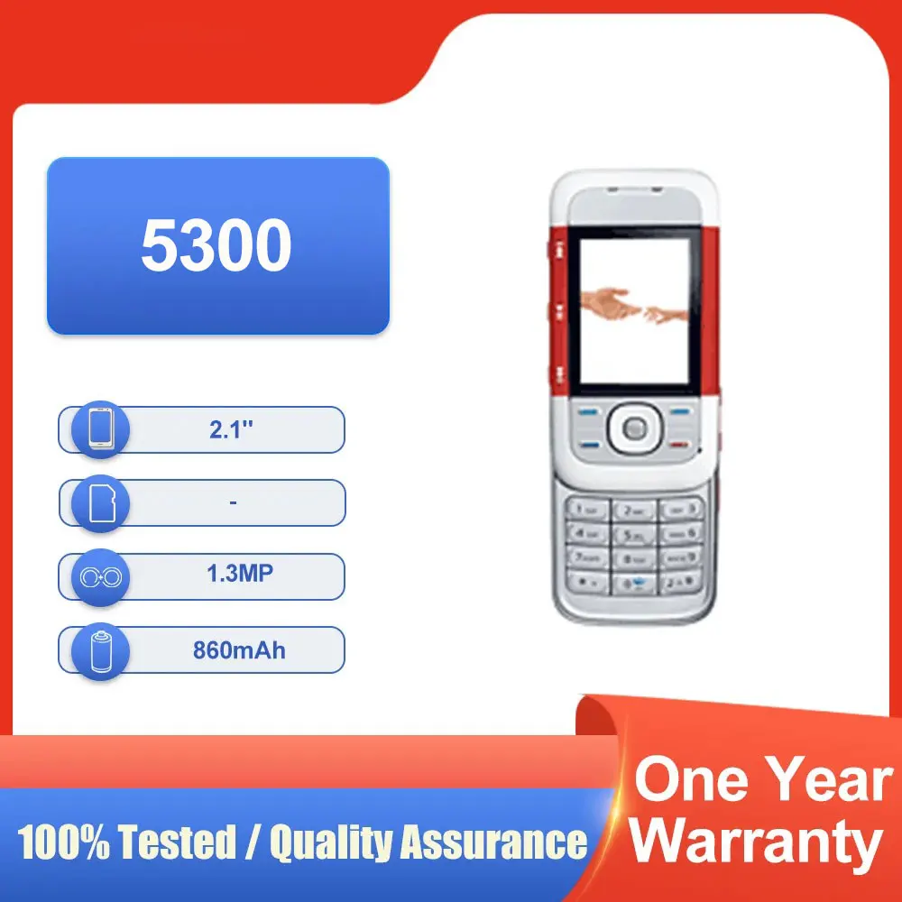 لوحة مفاتيح أصلية غير مقفلة 5300 بشريحة واحدة GSM 900/1800/1900 بلوتوث 860 مللي أمبير في الساعة للهاتف المحمول متعددة اللغات مصنوعة في فنلندا