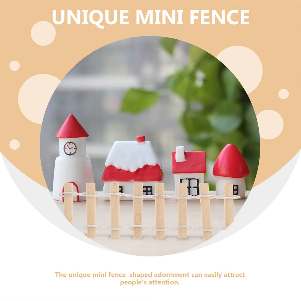 

12Pcs Miniature Garden Fence Wooden Bonsai Decor Mini House Landscape Adornment DIY Decoration Mini House Decor