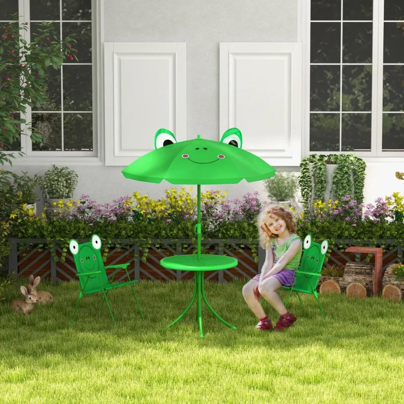 

Green Frog-Themed Outdoor Children's Furniture Set Decorative and Functional Seating for Patio Garden and Playhouse