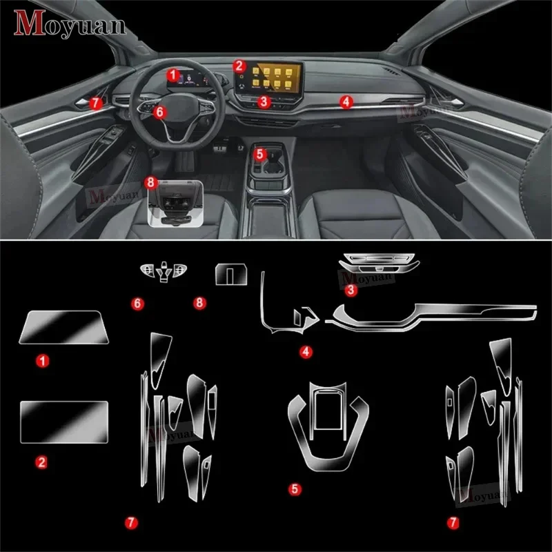 For Volkswagen ID.4 ID4 ID.6 ID6 Crozz X Gearbox Navigation Screen Automotive Interior TPU Protective Film Anti-Scratch Sticker