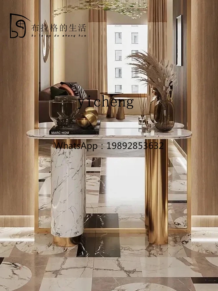 

Light Luxury Console Minimalist Italian Modern Minimalist Marble Console Tables Entry
