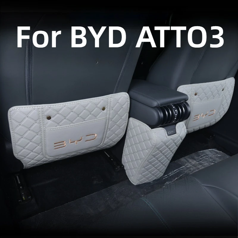 For BYD ATTO3 Car  Specialized Kick Mat Front Seat Back Pad Rear Row Anti Kick Mat Dirt Resistant Auto Interior Protective